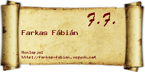 Farkas Fábián névjegykártya